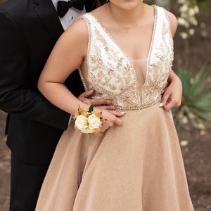 Gold prom dress